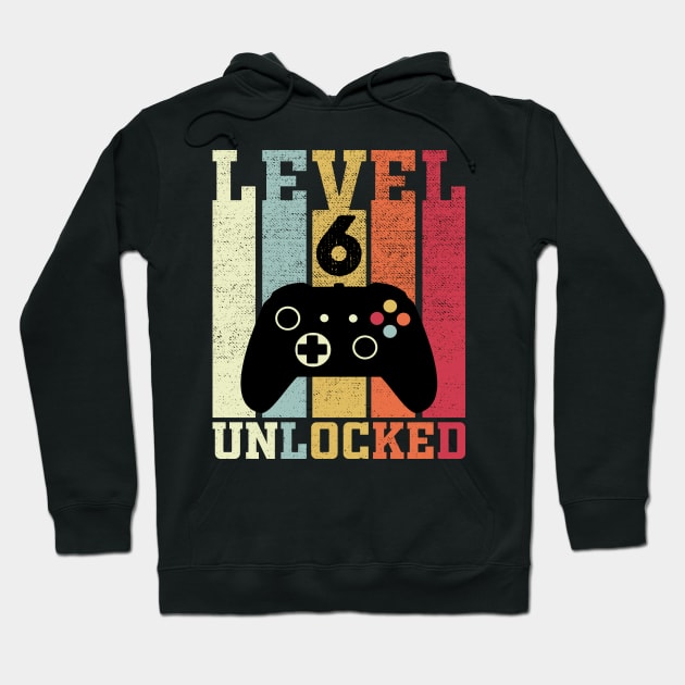 Level 6 Unlocked Funny Video Gamer 6th Birthday Gift Hoodie by DragonTees